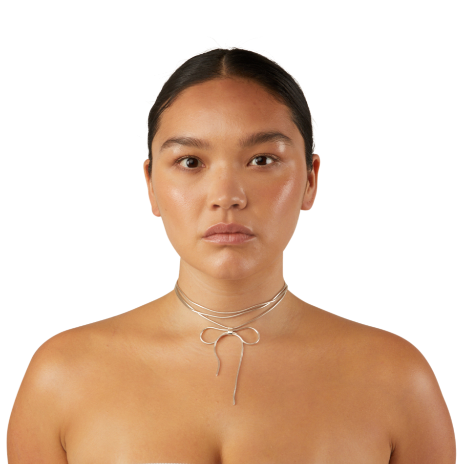 BowLace925SterlingSilverNecklaceNeckBOBBY